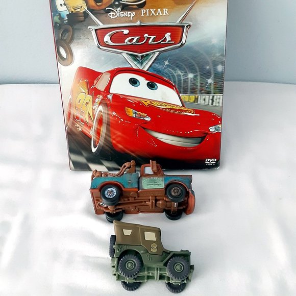 Disney Pixar DVD Cars 2006 Release Plus 2 Mattel Cars; Jeep & Mater Tow Truck - Picture 6 of 8